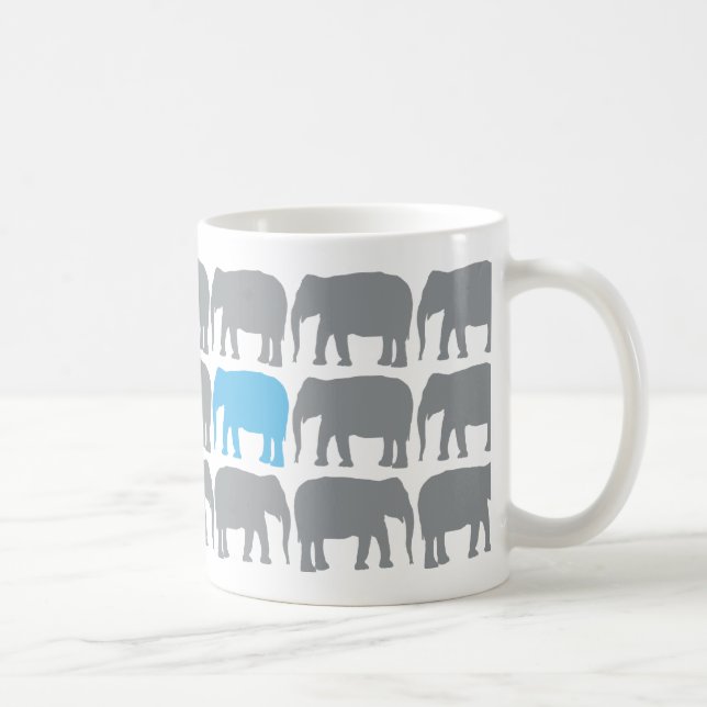 One Blue Elephant in the Herd  Mug (Right)