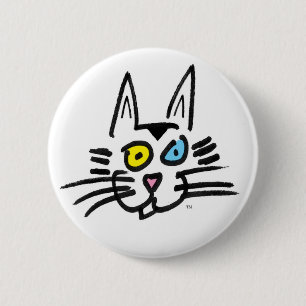 One Blue-Eyed Kitty 2 Inch Round Button