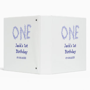 One blue glitter boy modern 1st birthday binder