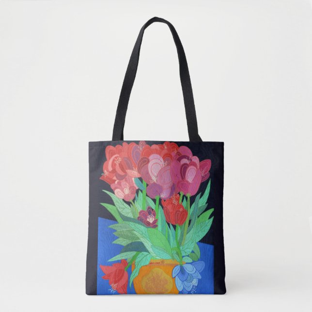 One Blue Tulip Tote Bag (Front)