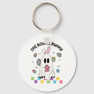 One Boojee Bunny Funny Boo Ghost Happy Easter Day  Keychain