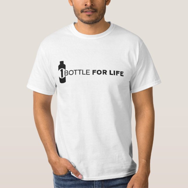 ONE BOTTLE FOR LIFE - Long Logo T-Shirt (Front)