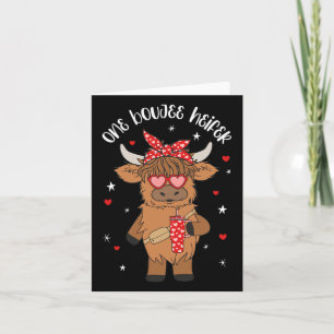 One Boujee Heifer Cow Tumbler Happy Valentines Day Card