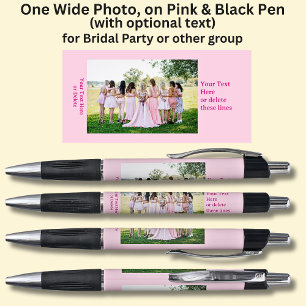 One Bridal Party Photo with text on Pink & Black Pen