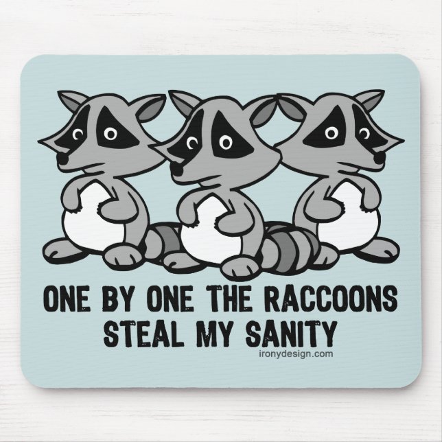 One By One The Raccoons Mouse Pad (Front)