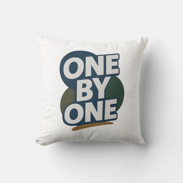 One by One   Throw Pillow (Front)