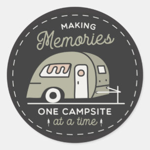 One Campsite at a Time Classic Round Sticker