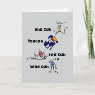 One Can Toucan Red Can Blue Can Card