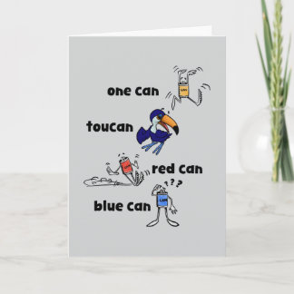 One Can Toucan Red Can Blue Can Card