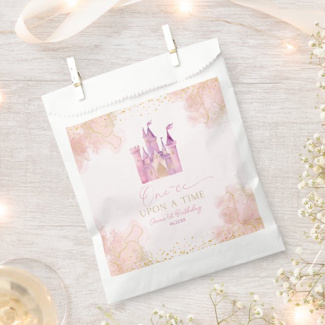 One-ce Upon A Time Princess 1st Birthday Party Favour Bag (Clipped)