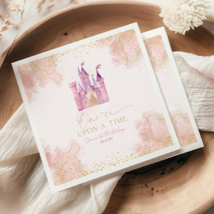 One-ce Upon A Time Princess 1st Birthday Party Napkin