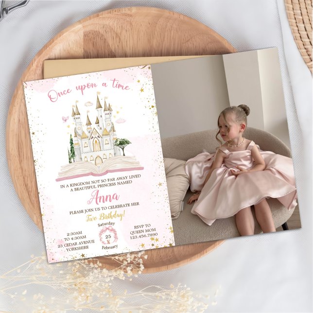 One-ce Upon A Time Princess 2nd Party Photo Invita Invitation (Creator Uploaded)