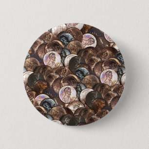 One Cent Penny Spread Background 2 Inch Round Button