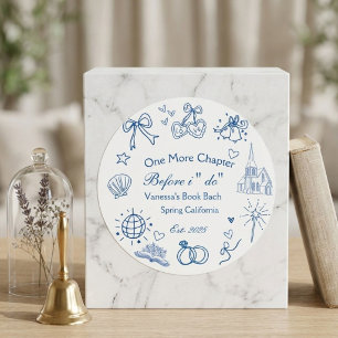 One  Chapter Before the Chapel Book Bachelorette  Classic Round Sticker
