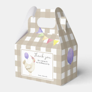 One Chick First birthday Thank you Favor Box