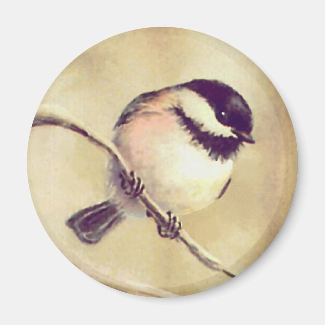 ONE CHICKADEES by SHARON SHARPE Magnet (Front)