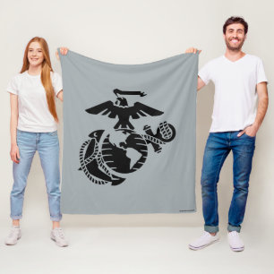 One-Colour EGA - Black Fleece Blanket