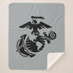 One-Colour EGA - Black Sherpa Blanket