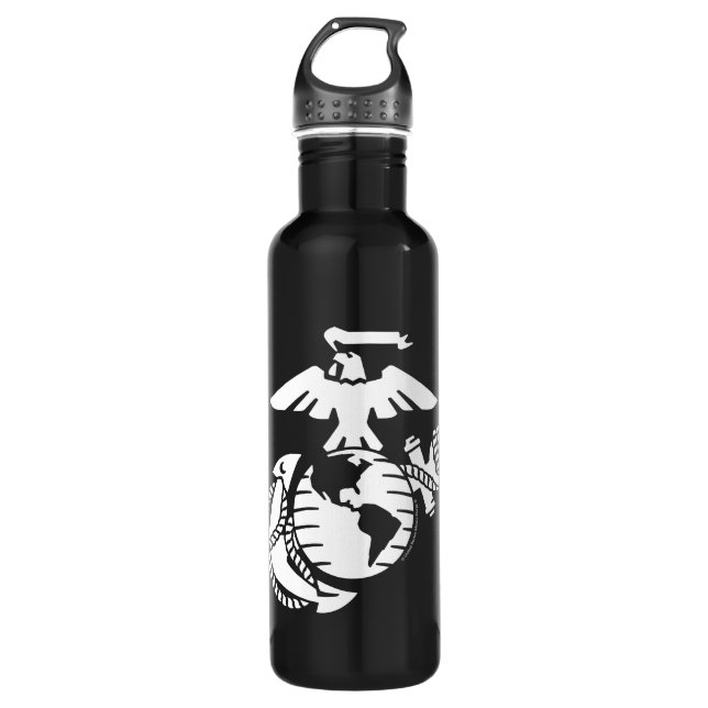One-Colour EGA - White 710 Ml Water Bottle (Front)