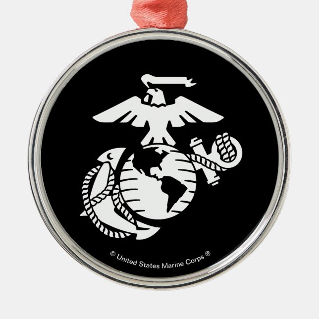 One-Colour EGA - White Metal Ornament (Front)