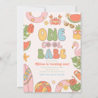 One Cool Babe First Birthday Party Invitation