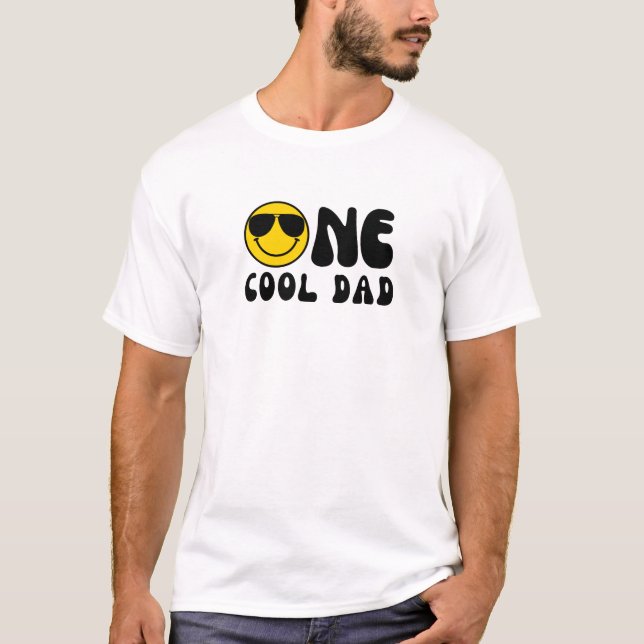 "One Cool Dad" White T-Shirt birthday Dad  (Front)