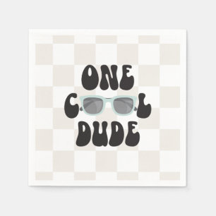 One Cool Dude Sunglasses 1st Birthday Napkin