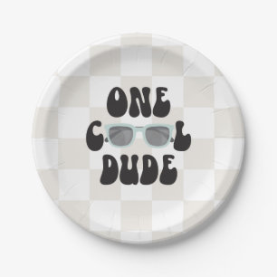 One Cool Dude Sunglasses 1st Birthday Paper Plate