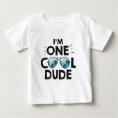 One Cool Dude Sunglasses Summer Shirt 1st Birthday (Front)