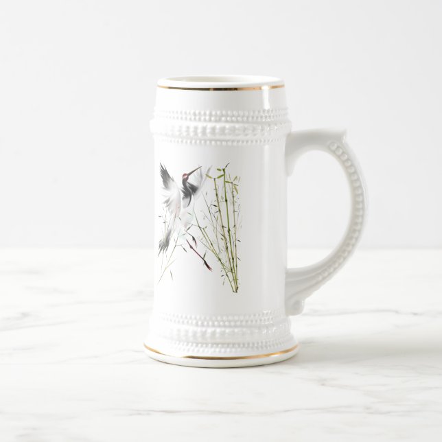 One Crane In Bamboo Mugs (Right)