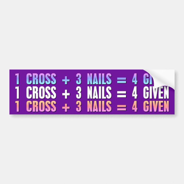 ONE CROSS BUMPER STICKER (Front)