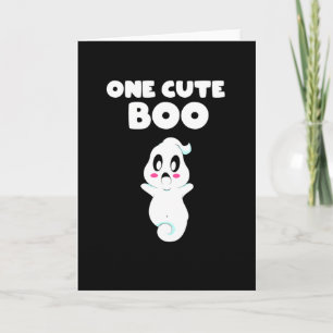 One Cute Boo Funny Halloween Kids Girls Toddler Card