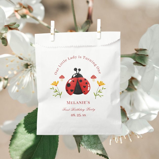 One Cute Bug Ladybug 1st Birthday Favour Bags (Creator Uploaded)