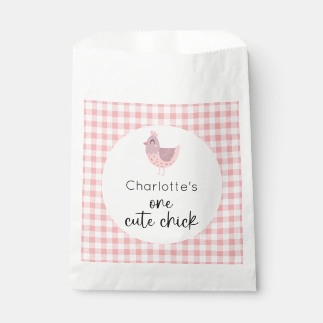 One Cute Chick 1st Birthday Favour Bag (Front)