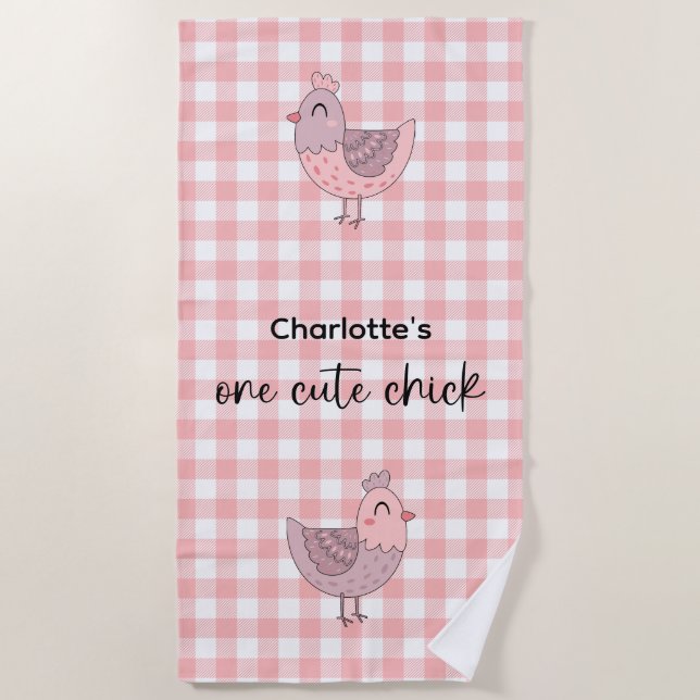 One Cute Chick Beach Towel (Front)
