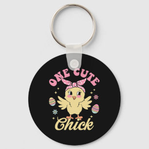 One Cute Chick Happy Easter Toddler Boys Girls Kid Keychain