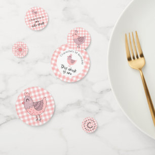 One Cute Chick Peach Birthday Confetti