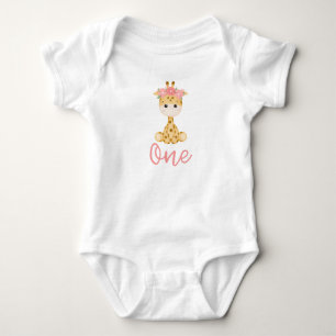One Cute Giraffe 1st birthday T-Shirt Baby Bodysuit