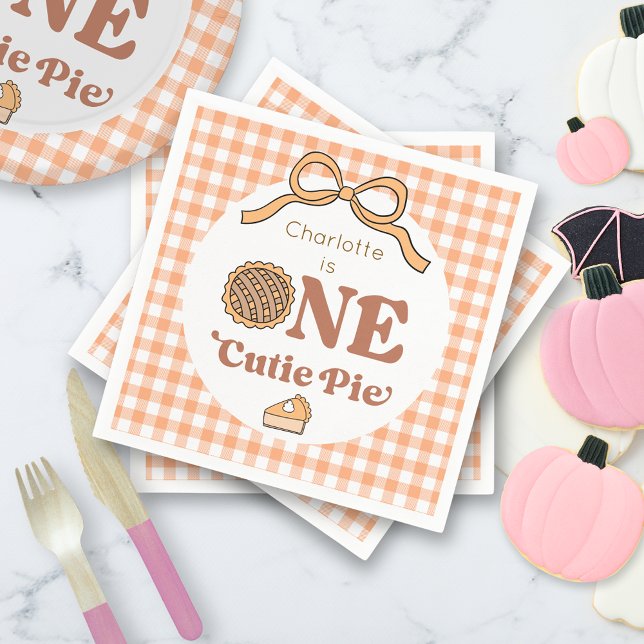 One Cutie Pie 1st Birthday Napkin (Creator Uploaded)