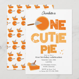 One Cutie Pie Invite 1st First Birthday Cute