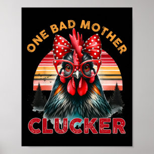 One D Mother Clucker Mother's Day Funny Mom Retro Poster