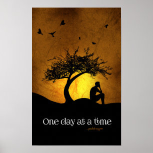 One Day at a Time (12 Step Recovery Male) Poster