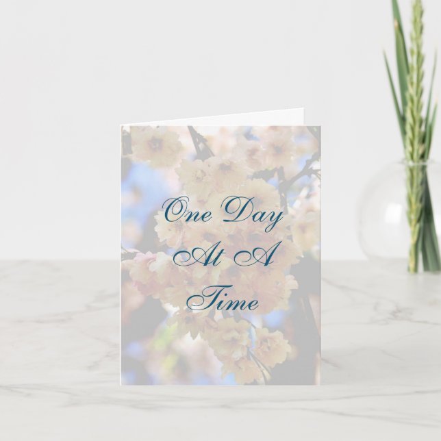 One Day At A Time Blossoms Inspirational Card (Front)