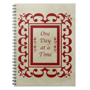 One Day at a Time-Fancy Burgundy Frame/Vintage Notebook