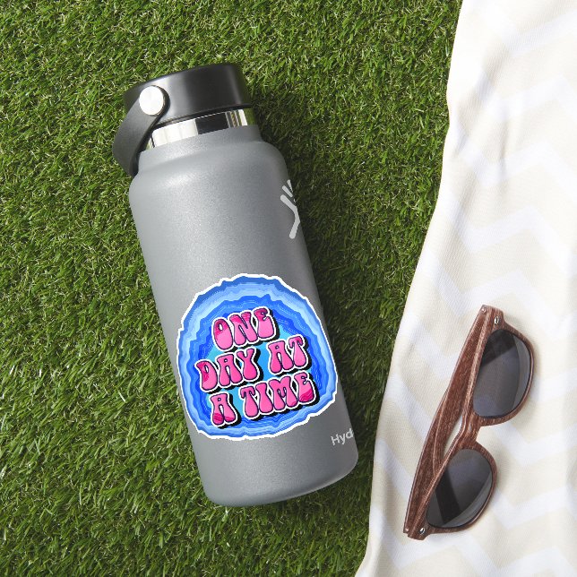 One Day At A Time Geode 12 Step AA Recovery Slogan (HydroFlask Insitu)