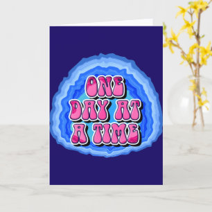 One Day At A Time Geode 12 Step AA Recovery Slogan Card
