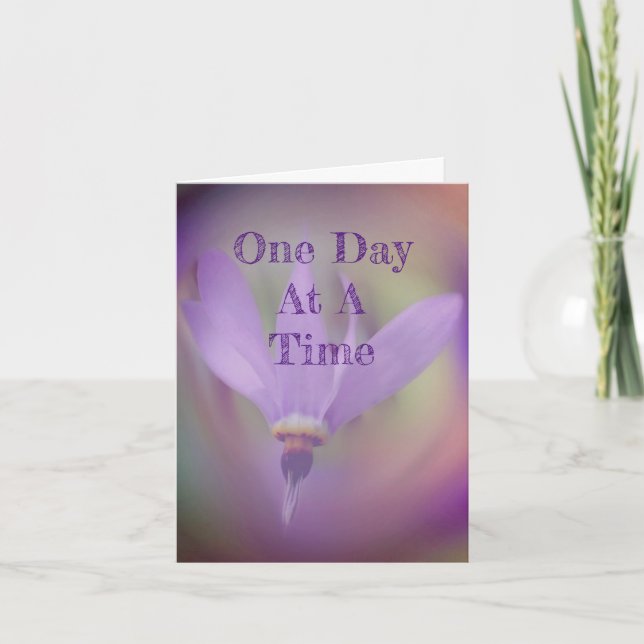 One Day At A Time Inspirational Note Card (Front)