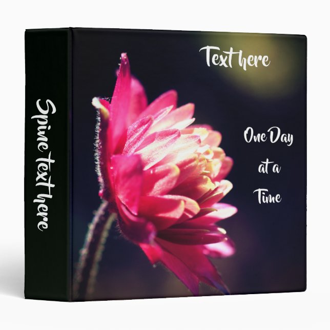 One Day At A Time Inspirational Personalized Binder (Front/Spine)