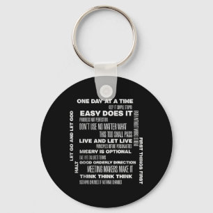 One Day At A Time Inspiring Recovery Sobriety Anni Keychain