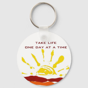 One day at a time keychain
